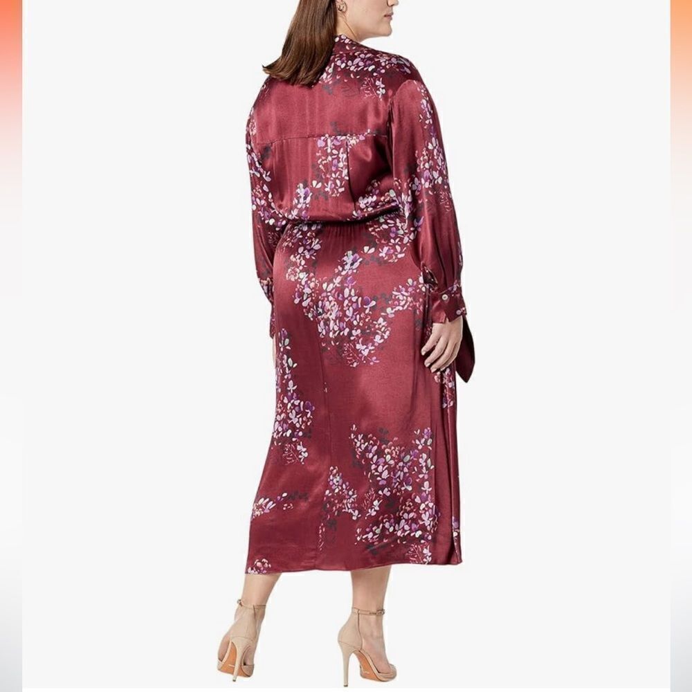 NWT Vince | Forsythia Long Sleeve Shaped Collar Tie-Front Dress 2X - Picture 2 of 10